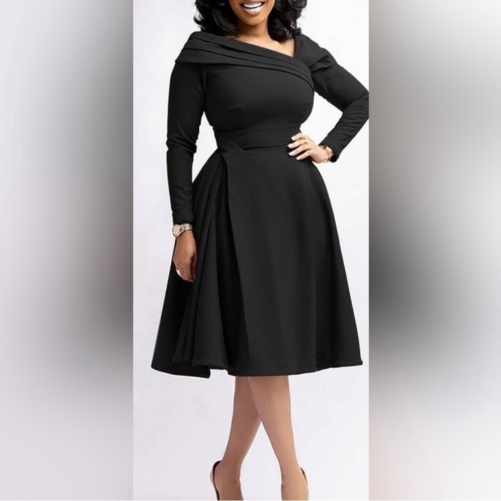 Elegant Black Off-Shoulder Dress
